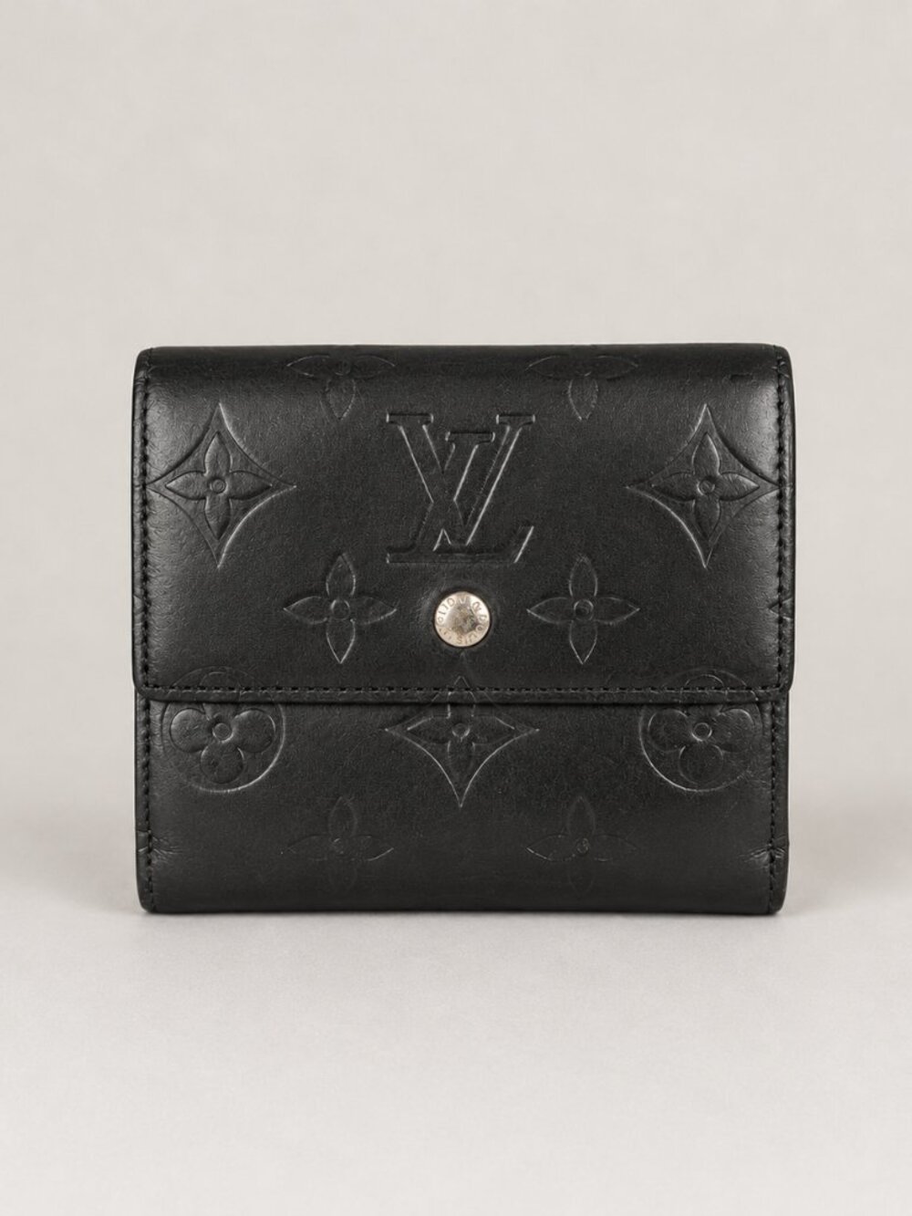 Louis Vuitton Elise Trifold Wallet Black Monogram Vernis Preowned
